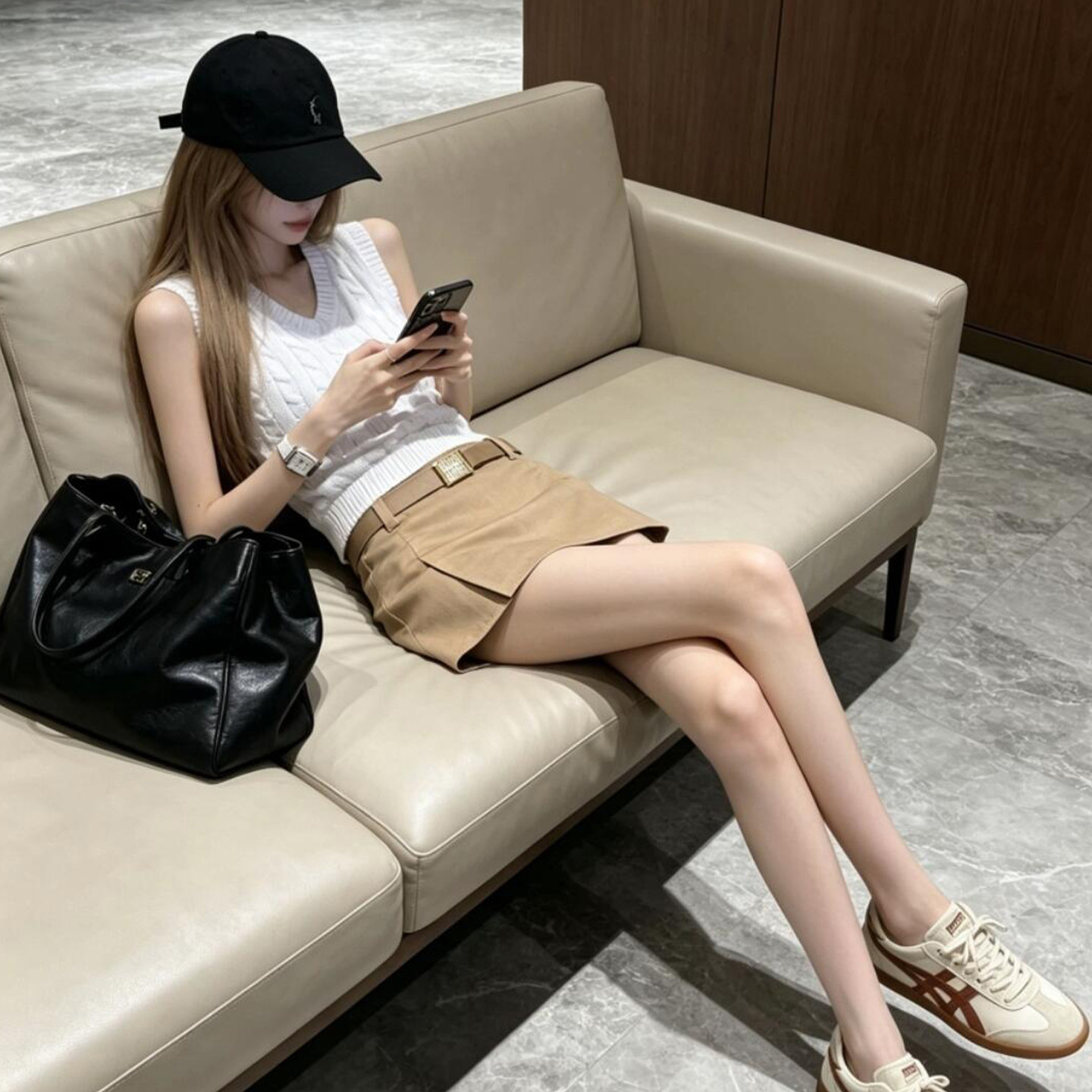2026新款白色无袖背心半身连衣裙子女夏季巨好看穿搭一整套装短裙