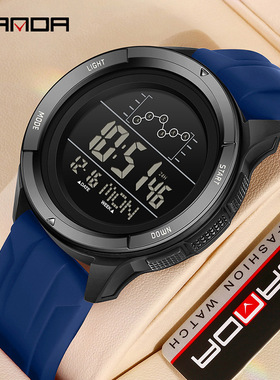 SANDA热销青少年腕表时尚多功能倒计时手表男女户外运动电子表