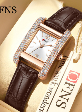 ofns品牌石英表轻奢简约休闲百搭爆款腕表二层牛皮带防水女表