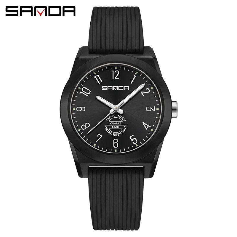 三达品牌石英手表男士女士简约时尚学生儿童腕表数字防水夜光新款