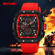 SKMEI时刻美酒桶型男表时尚 商务弧面镜梯度三针计时运动石英表
