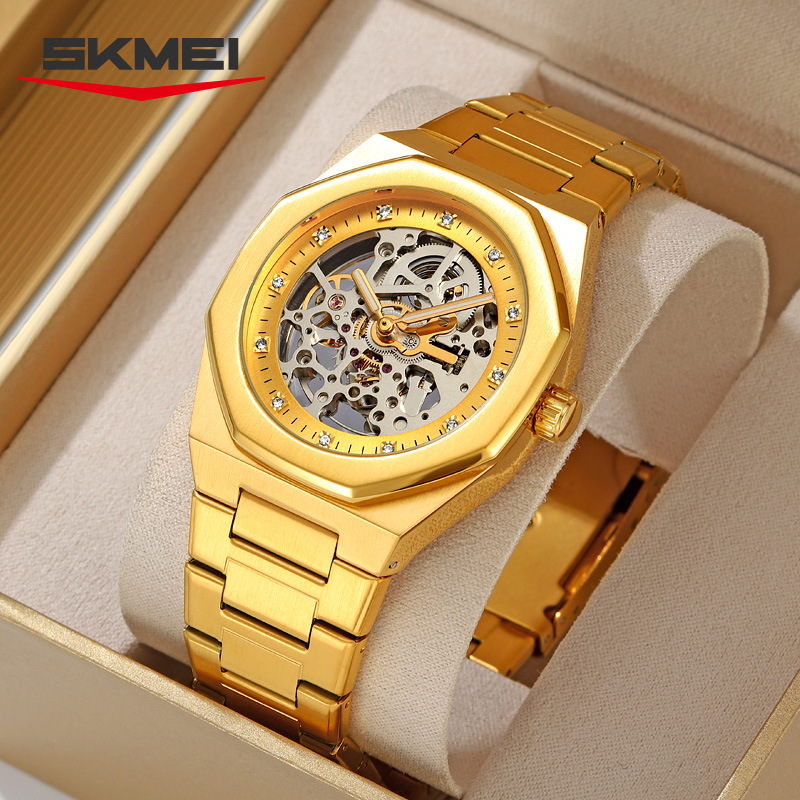 SKMEI时刻美锌合金商务机械镂空