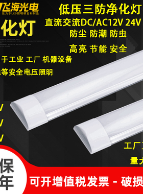 DC12V24V36V低压净化灯led超亮防虫防潮低压灯管交直流一体长条灯