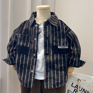 男童夹棉外套秋冬款2025新款儿童牛仔初冬男孩痞帅风韩版中童潮酷