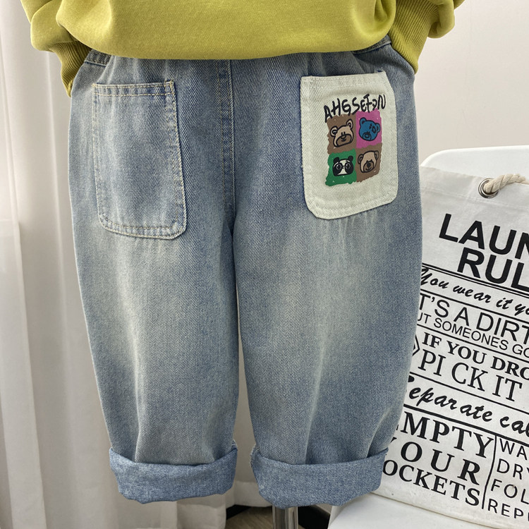 儿童软牛仔裤男童裤子春秋款2025新款中童小童男孩浅蓝色洋气韩版,童装/婴儿装/亲子装,裤子,淘宝优惠券,粉丝福利购,淘宝优惠卷