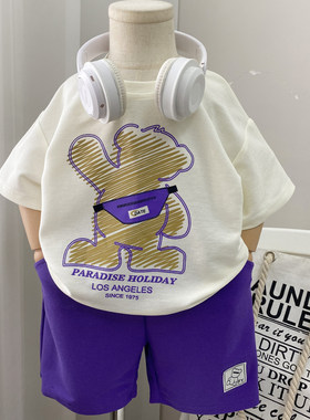 儿童夏装套装男童夏季两件套2026新款潮男孩衣服夏款23456789岁半