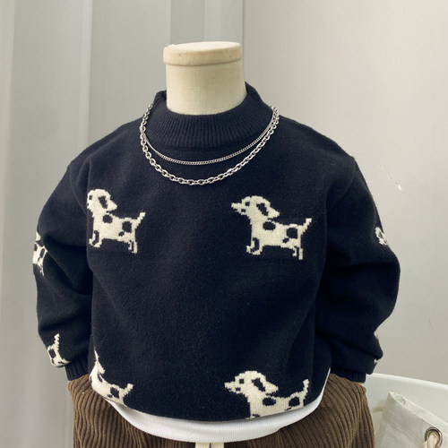 百搭毛衣秋冬男童卡通