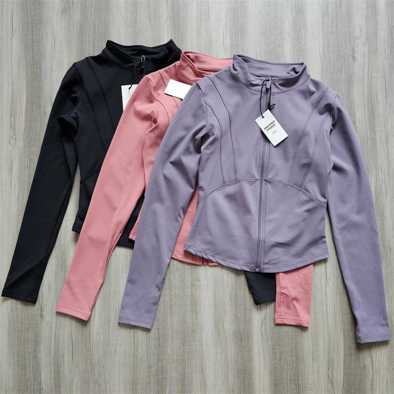 l U同款瑜伽服女春秋弹力立领夹克运动健身骑行外套显瘦跑步上衣