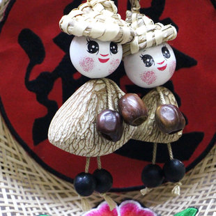 成品菩提子果壳风铃草帽娃娃包挂车挂手工植物硬壳铃铛挂饰学生包