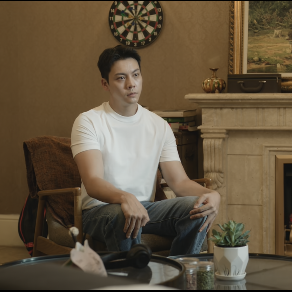 许我耀眼沈皓明陈伟霆同款纯棉短袖t恤男纯色正肩半袖体恤打底衫