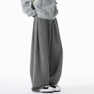 现在就出发胡先煦打褶设计重磅肌理垂感休闲裤男日系宽松直筒裤秋