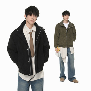 轧戏代旭马思超肖稚宇陈星旭同款皮毛一体内里加绒厚款立领外套男