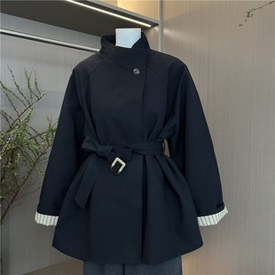 新闻女王文慧心佘诗曼同款短款风衣女士收腰宽松韩系廓形外套春秋