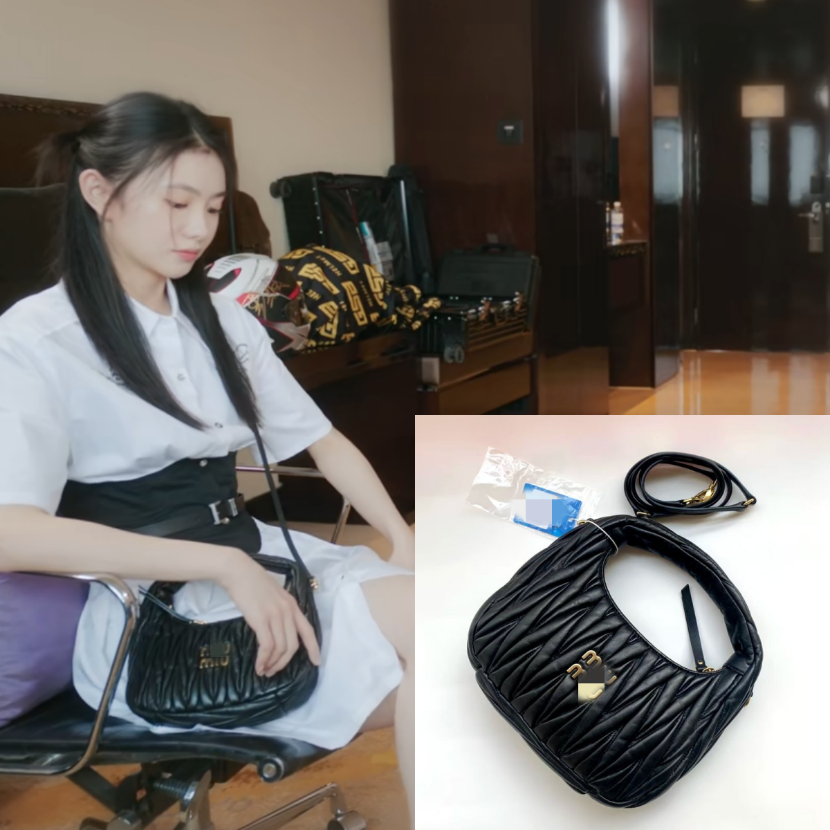 陷入我们的热恋徐栀刘浩存同款褶皱腋下包小羊皮单肩斜挎月牙包女