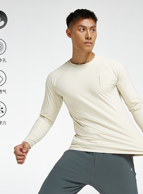 SOSOLEMON 秋冬冲孔设计男运动透气健身休闲长袖上衣吸湿排汗弹性