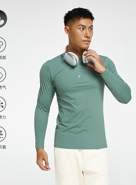 SOSOLEMON 秋冬修身长袖柔软弹力运动圆领训练跑步男速干上衣透气