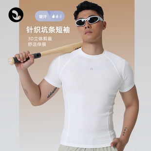 SOSOLEMON 运动休闲速干弹性透气轻薄吸湿排汗 春秋男上衣短袖 修身