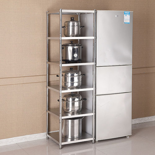 可调节不锈钢多层锅架50宽置物架