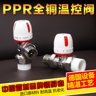 高品质PPR 暖气片专用温控阀铜阀门散热器 角式 PB温控阀4分6分直式