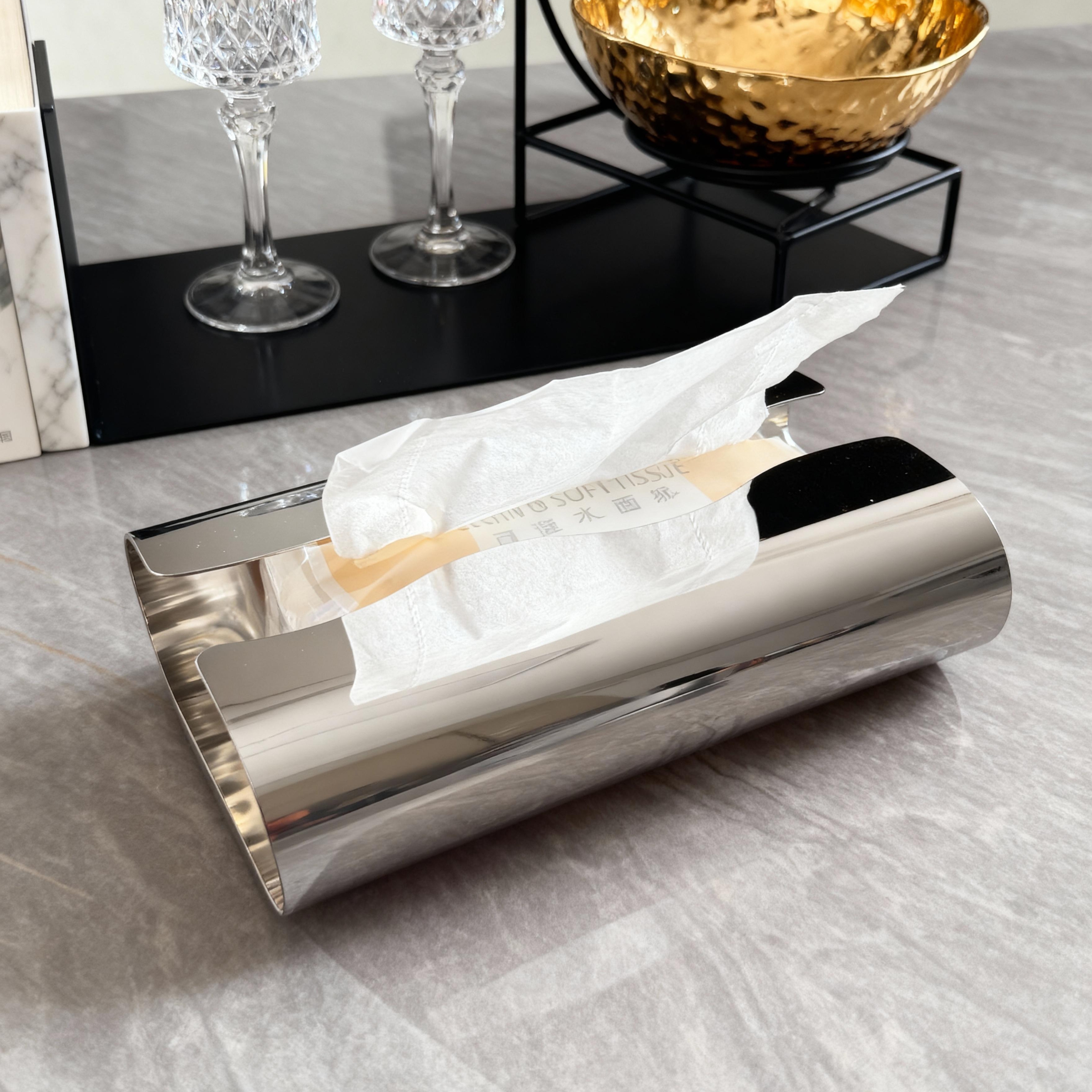 不锈钢纸巾盒银色轻奢高级感餐厅
