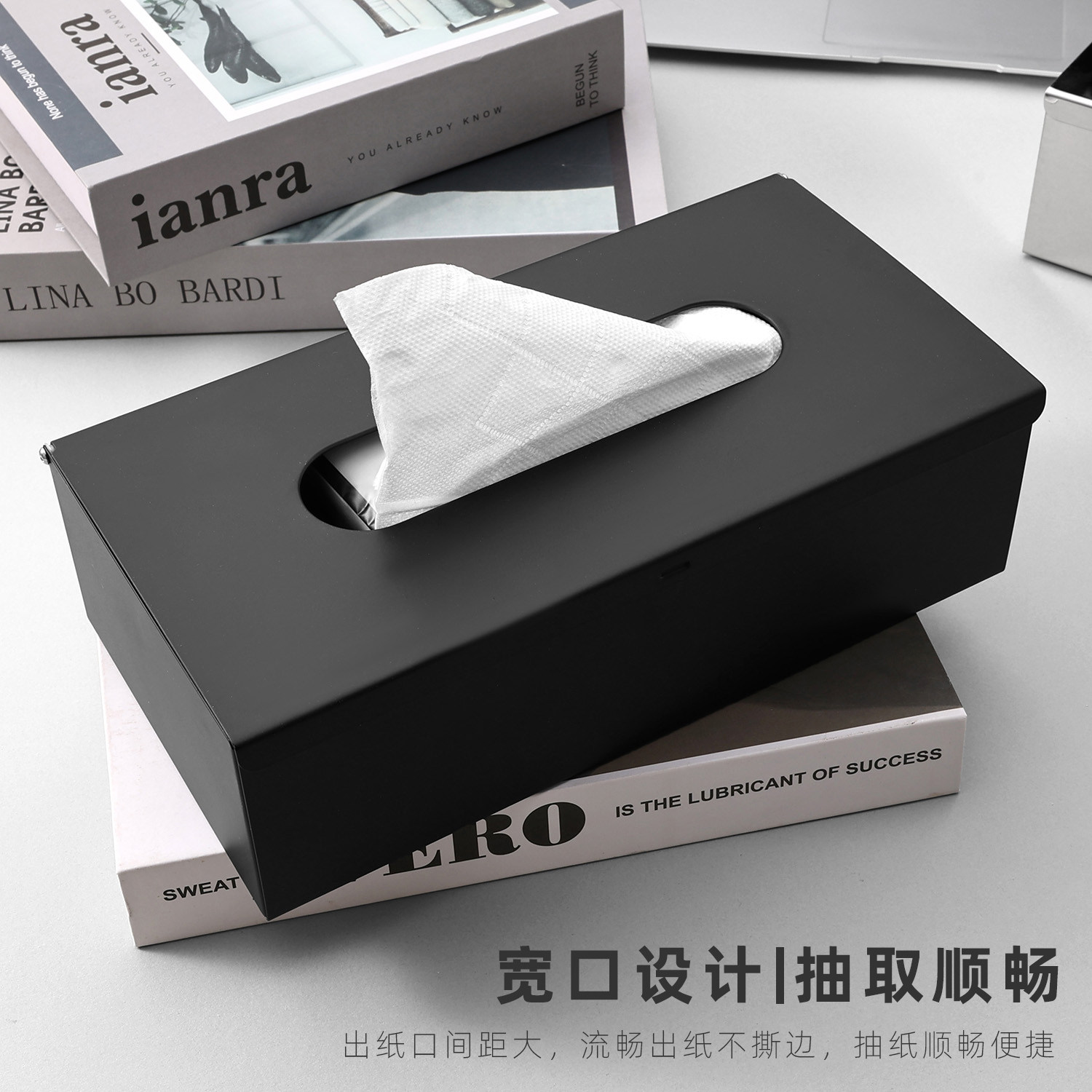 不锈钢大号纸巾盒长方形挂墙式厕所酒店卫生间家居茶几客厅抽纸盒