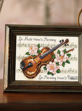 2025新品法国DMC十字绣手工棉线布高CT小提琴与鲜花DIM16656