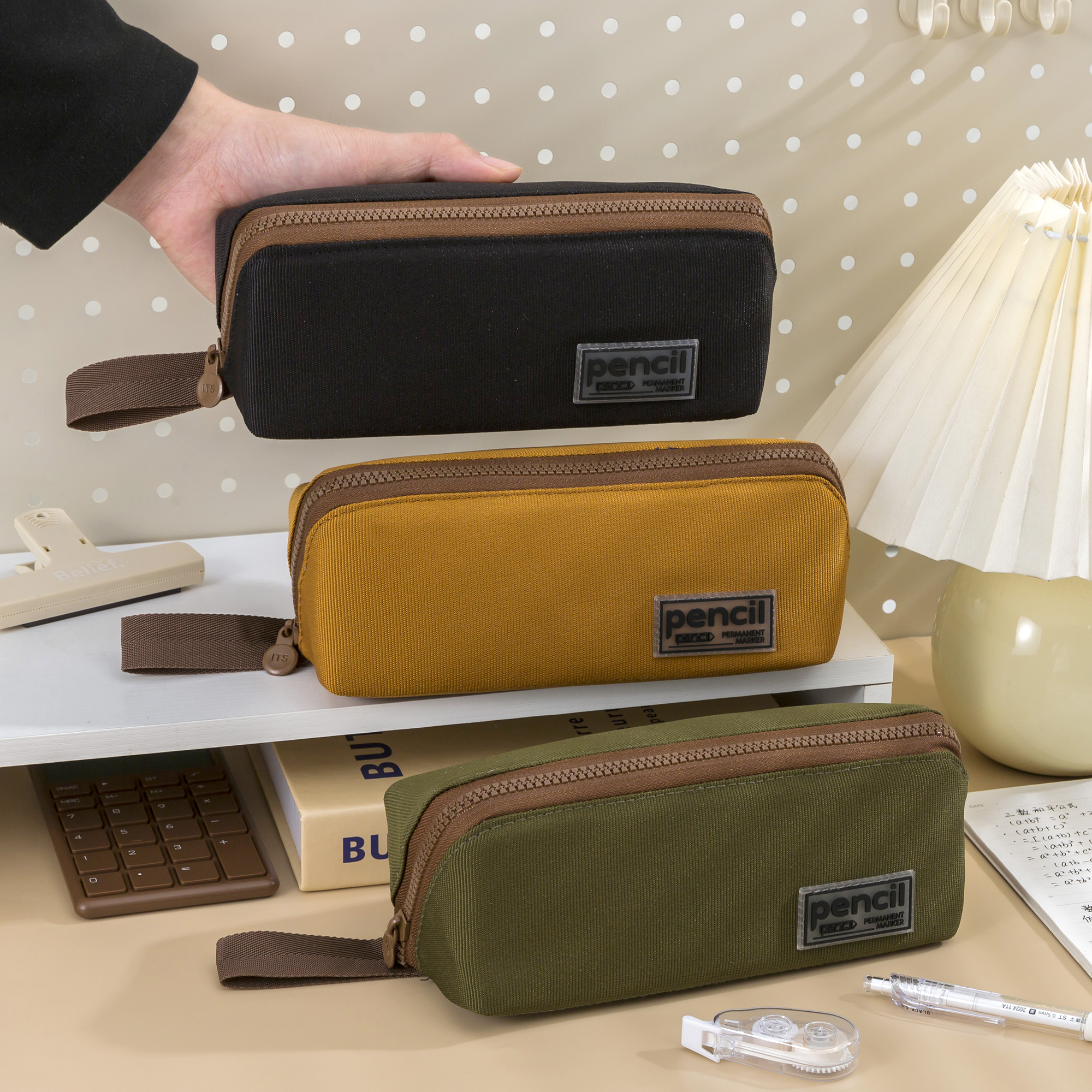 超大容量新款大开口笔袋男生耐脏防污铅笔盒小学生初中生文具袋