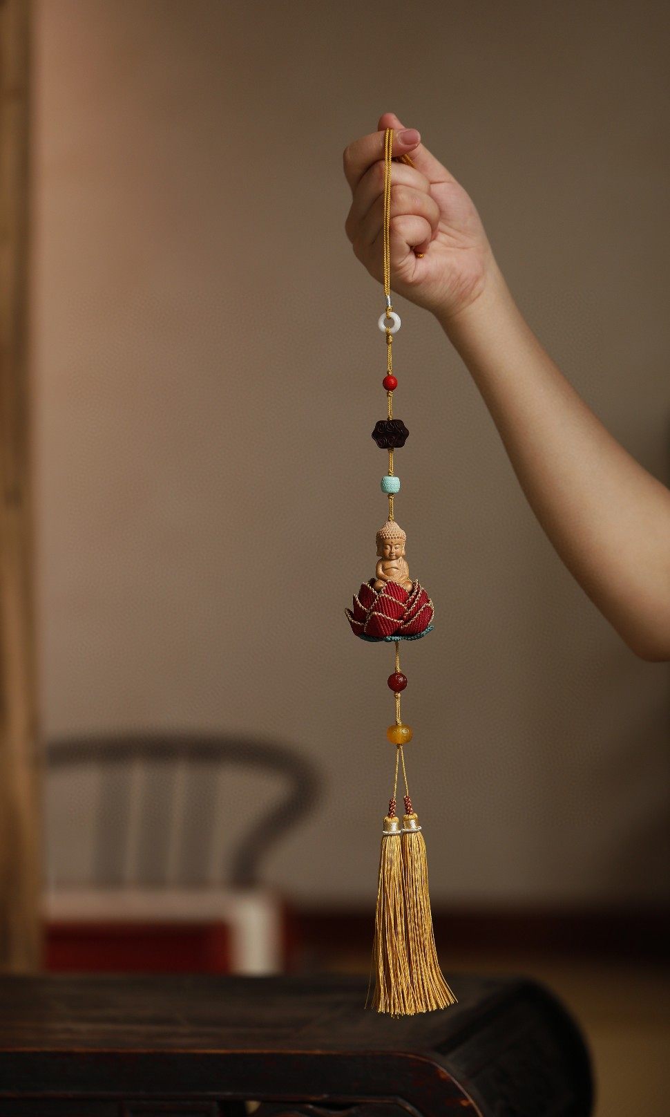 印度迈索尔老山檀香莲花佛汽车挂件奶香味浓郁车挂包挂文玩收藏品