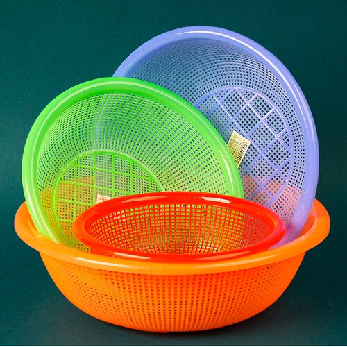 塑料圆形框塑料胶过滤篮菜篮厨房收纳筐加厚尼龙家用沥水篮超大号