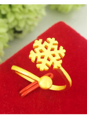 女士时尚风开口沙金可调节戒指