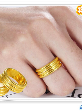 越南沙金光面情侣戒指