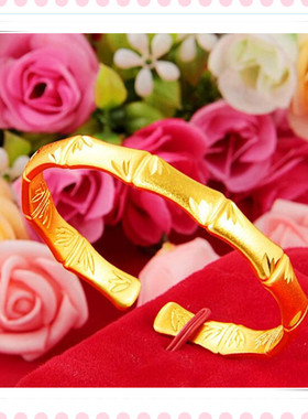 越南沙金女士竹子开口手链