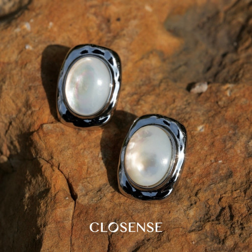 CLOSENSE天然白蝶贝贝母耳饰