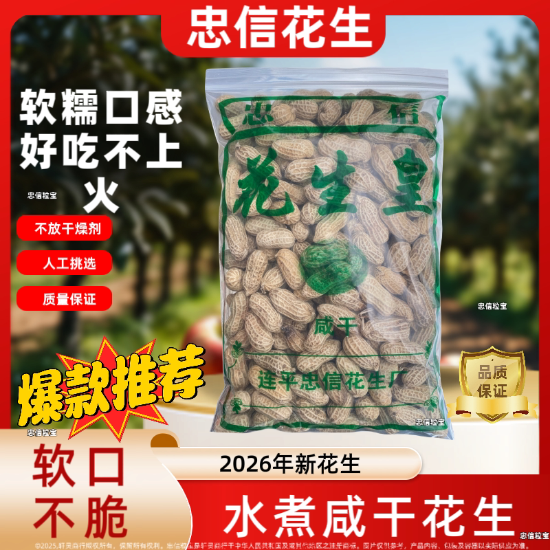 广东河源忠信花生蒜香味花生水煮花生晒干咸干花生咸香熟花生