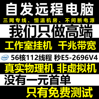 自发远程电脑出租云电脑云主机E5服务器租用游戏工作室模拟器多开