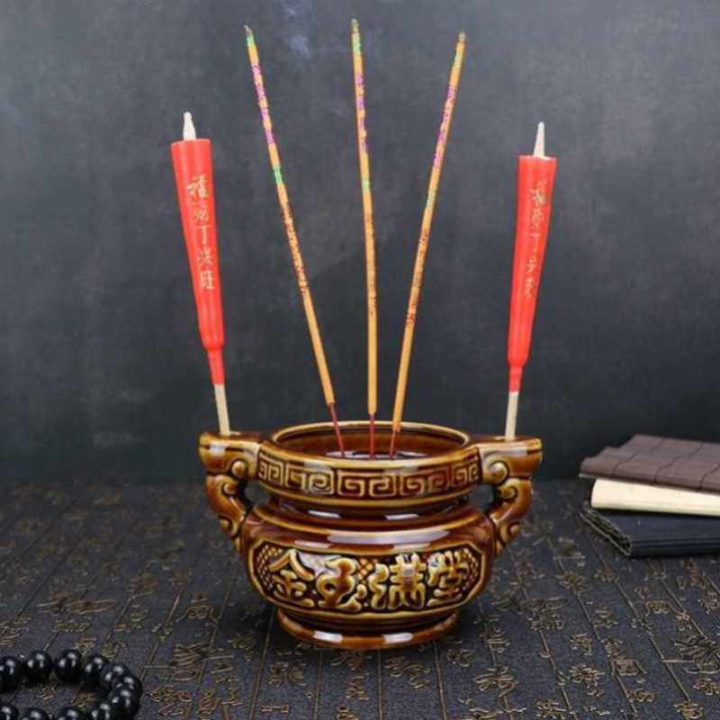 清明节用品墓地用香炉祭祀坟前祭奠上坟扫坟墓插香插蜡烛家用供奉