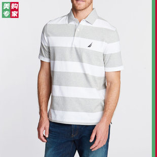 正品 NAUTICA 诺帝卡帆船男装时尚休闲纯棉条纹短袖POLO衫KR9107