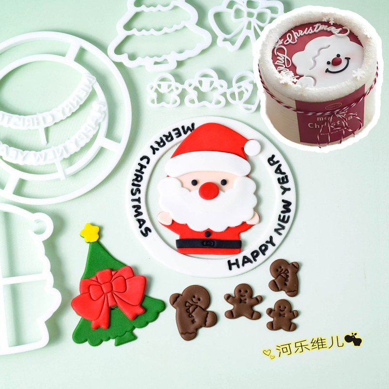 圣诞老人头像姜饼人雪人烘焙模具