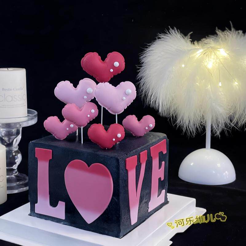 河乐维儿翻糖情人节网红love气球爱心大号数字压模 节日蛋糕模具