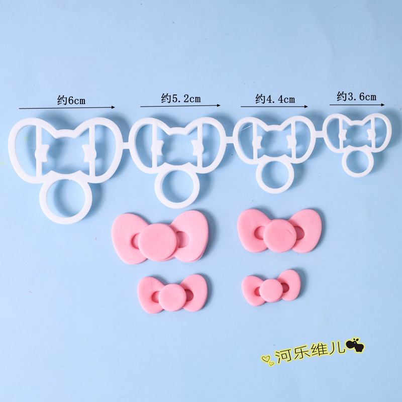 卡通猫蝴蝶结翻糖切模