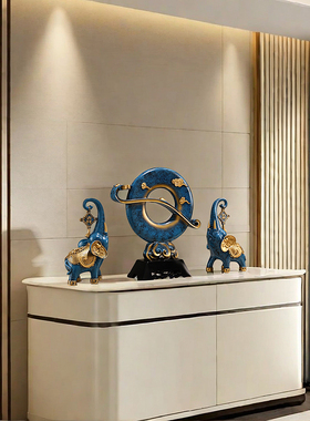 办公室大象招财摆件中式家居客厅电视柜玄关桌酒柜装饰品乔迁礼物