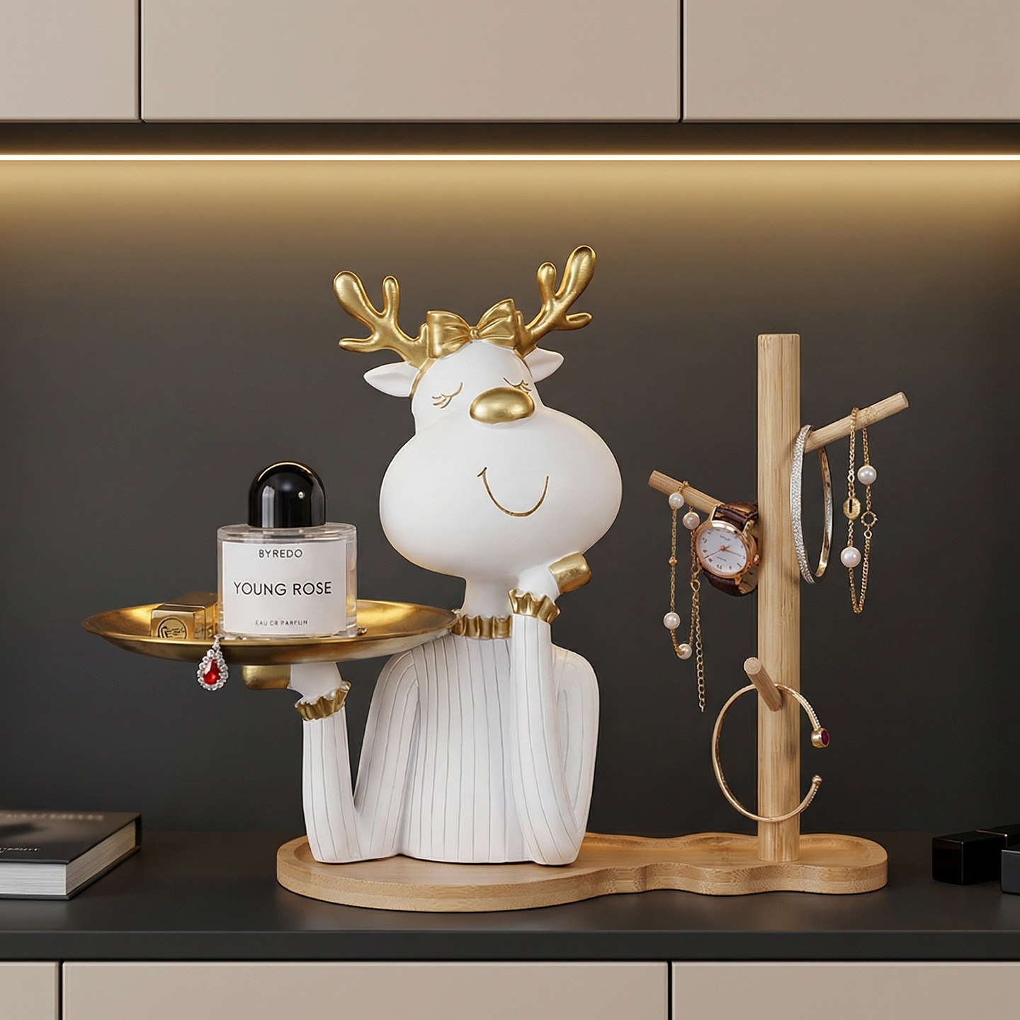 钥匙收纳玄关摆件梳妆台装饰挂化妆轻奢高级感进门首饰托盘置物架,家居饰品,装饰摆件,淘宝优惠券,粉丝福利购,淘宝优惠卷