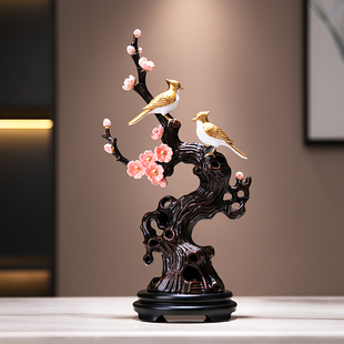 喜上眉梢高档新中式工艺品双喜临门玄关家居乔迁贺礼送人结婚礼物