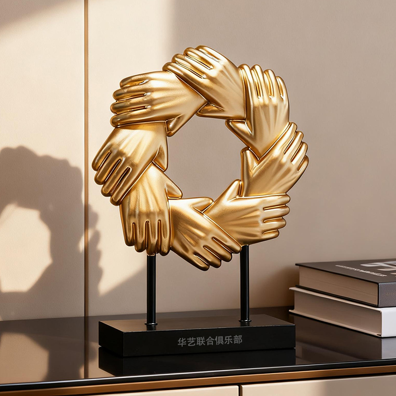 合作共赢摆件办公室柜子装饰品公司书柜老板领导桌面工艺品纪念品