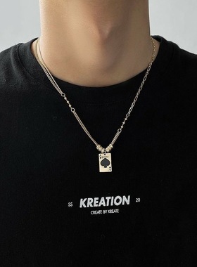 黑桃A男士项链欧美风做旧配饰