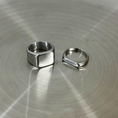 光面钛钢戒指男潮牌高级感个性 单身戒 极简轻奢亮面食指戒百搭男士