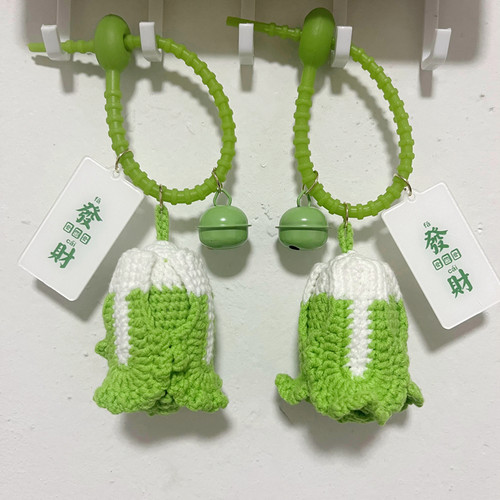 毛线DIY百财纳福寓意挂件钥匙扣