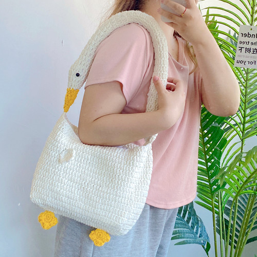 diy编织大鹅包可爱ing