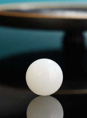 和田玉白玉圆珠散珠14mm单颗精品