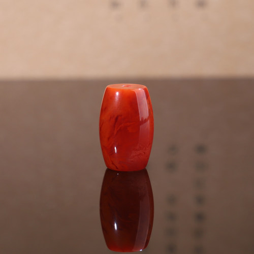 天然南红川料火焰红桶珠散珠 12*18mm JCT5号 精工 顶珠配饰